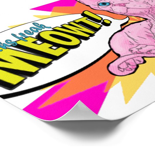 無毛の子猫ポップ・アートの芸術 ポスター (角)