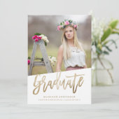 無気にフェイク箔卒業招待状 招待状 (スタンド正面)