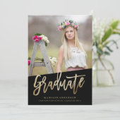 無気にフェイク箔卒業招待状 招待状 (スタンド正面)