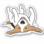 無気に料ビーグル |ハッピーマンガ犬のビニールステッカー シール (正面)