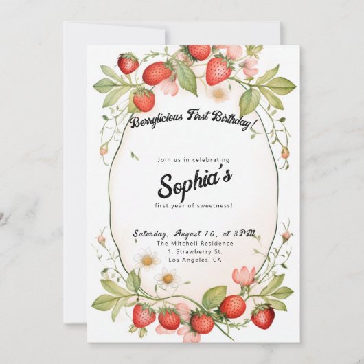 無気力な第1誕生日!1周年記念パーティー 招待状 (正面)