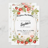 無気力な第1誕生日!1周年記念パーティー 招待状 (正面/裏面)