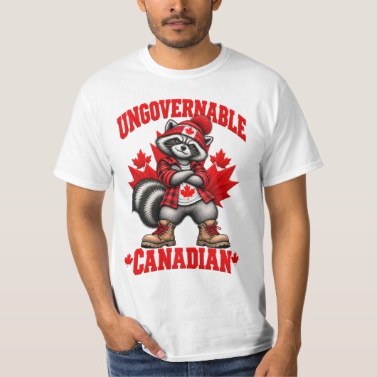 無法者のカナダ・アライグマ - カナダ 2026 強し Tシャツ (正面)