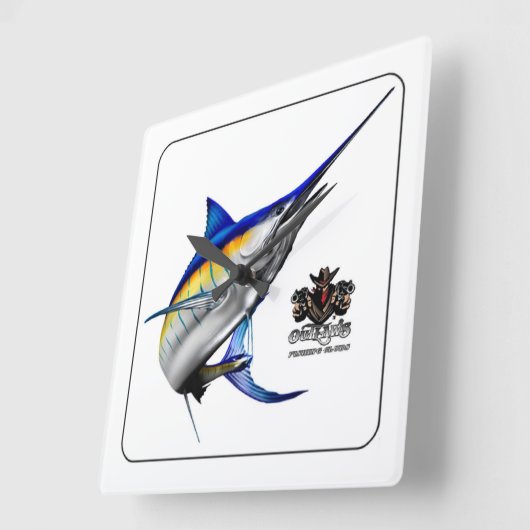 無法者のマカジキの柱時計 スクエア壁時計 (傾斜)