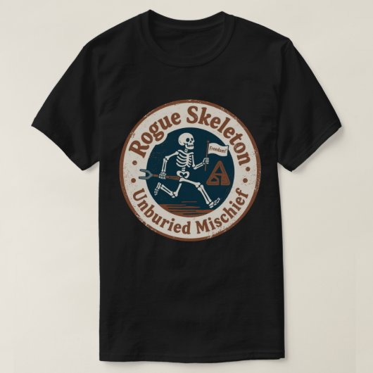 無法者スケルトンの埋葬されないいたずら Tシャツ (デザイン正面)