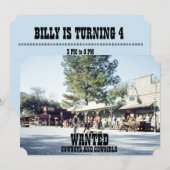 無法者 ワイルド ウェスト ウェスタン ボーイ 誕生日 コウボーイ 招待状 (正面/裏面)