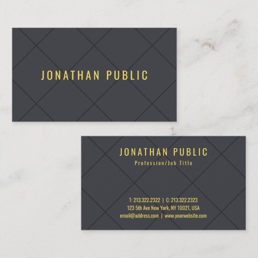無炭モダン石グレーカラーミニマルテンプレート 名刺 (正面/裏面)