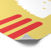 無煙ジオメトリ：黄色 – 赤ヴィンテージ。 ポスター (角)