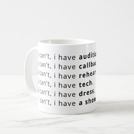 無理だ私は…マグを持っている コーヒーマグカップ (正面左)