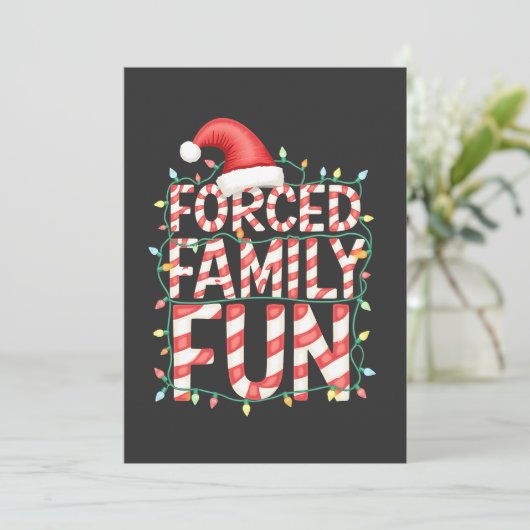 無理やり家族で楽しむ 面白い家族お揃いのクリスマス衣装 招待状 (スタンド正面)