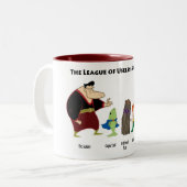 無用のスーパーヒーローのマグ ツートーンマグカップ (正面左)