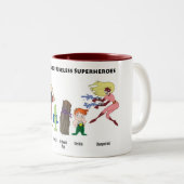 無用のスーパーヒーローのマグ ツートーンマグカップ (正面右)