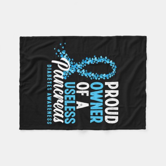 無用誇りを持ったの膵臓T1dおもしろい糖尿病の所有者 フリースブランケット (正面(横))