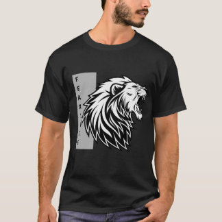 無畏のライオンの咆哮 - モチベーションを高めるモノクロ Tシャツ