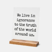 無知なアクリルのサインで暮らす アクリルサイン (傾斜)