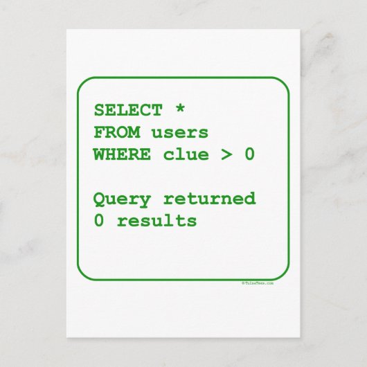 無知なユーザー ポストカード (正面)