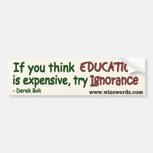 無知のステッカー-ライト バンパーステッカー (正面)