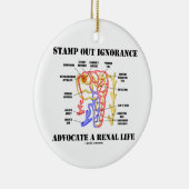 無知の支持者を腎臓の生命Nephron押して下さい セラミックオーナメント (右)