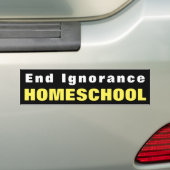 無知の終了HOMESCHOOL バンパーステッカー (車上)