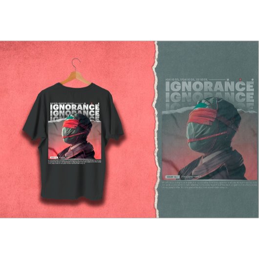 無知マスクされた顔残虐行為ストリートウェア Tシャツ