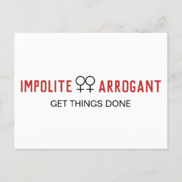 無礼な傲慢な女性が物事を進める ポストカード