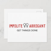 無礼な傲慢な女性が物事を進める ポストカード (正面/裏面)