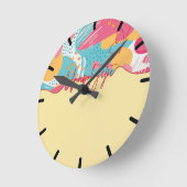 無神経な大胆なフェミニンなステートメント ラウンド壁時計 (傾斜)