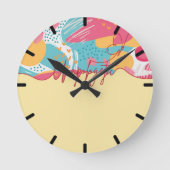 無神経な大胆なフェミニンなステートメント ラウンド壁時計 (正面)