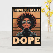 無神経にアフロの女性 ヴィンテージ 70年代  カード (黄色い花)