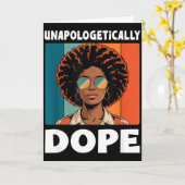 無神経にアフロ女性レトロカラー カード (黄色い花)