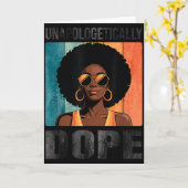 無神経にレトロなアフロ黒人女性 カード (黄色い花)