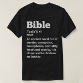 無神論おもしろいのアンチ宗教無神論の聖書 Tシャツ (デザイン正面)