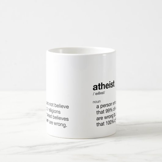 無神論おもしろいの日の無神論の定義 コーヒーマグカップ (中央)