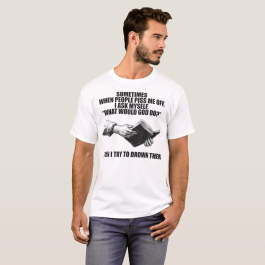 無神論おもしろい論アンチ宗教アンチ神 Tシャツ (正面フル)