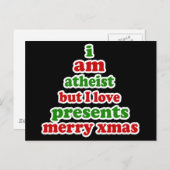 無神論のクリスマス シーズンポストカード (正面/裏面)