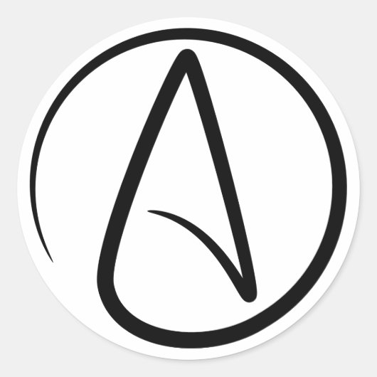 無神論のシンボル – 無神論のサイン ラウンドシール (正面)