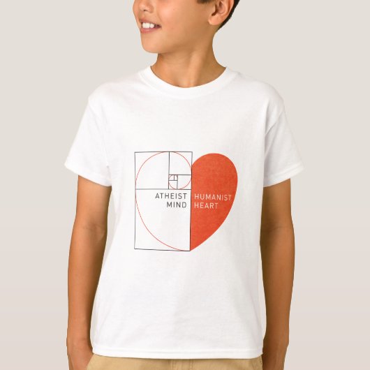 無神論の精神、ヒューマニストハート Tシャツ (正面)