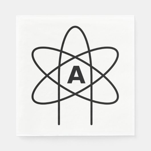 無神論の象徴（原子エンブレム） スタンダードランチョンナプキン (正面)