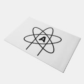 無神論の象徴（原子エンブレム） ドアマット (アングル)