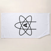 無神論の象徴（原子エンブレム） ビーチタオル (正面)