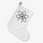 無神論の象徴(原子エンブレム) ラージクリスマスストッキング (正面 (吊り時))
