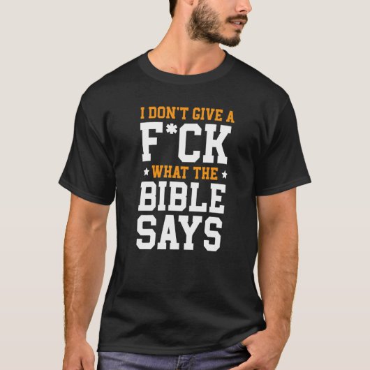 無神論アンチ宗教不可知悪魔W Tシャツ (正面)
