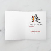 無神論ユーモアのある雪だるまクリスマスカード シーズンカード (内部)