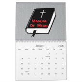 無神論的で黒く、灰色および赤いカレンダー カレンダー (1月 2026)