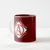 無神論的なロゴのマグ ツートーンマグカップ (正面左)