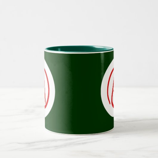 無神論的なロゴのマグ ツートーンマグカップ (中央)