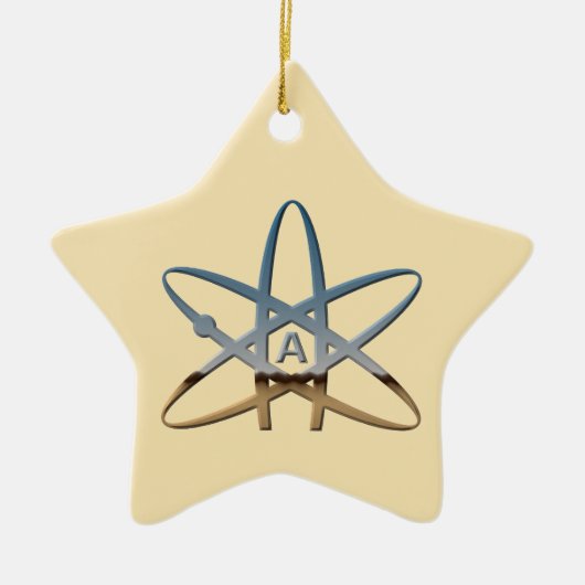 無神論的な原子の星のオーナメント セラミックオーナメント (正面)