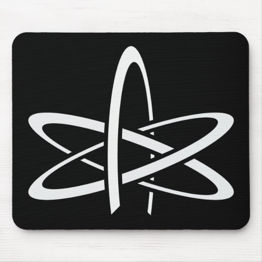 無神論的な原子(黒で白い) マウスパッド (正面)