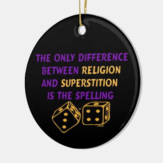 無神論的な引用文 セラミックオーナメント (左)