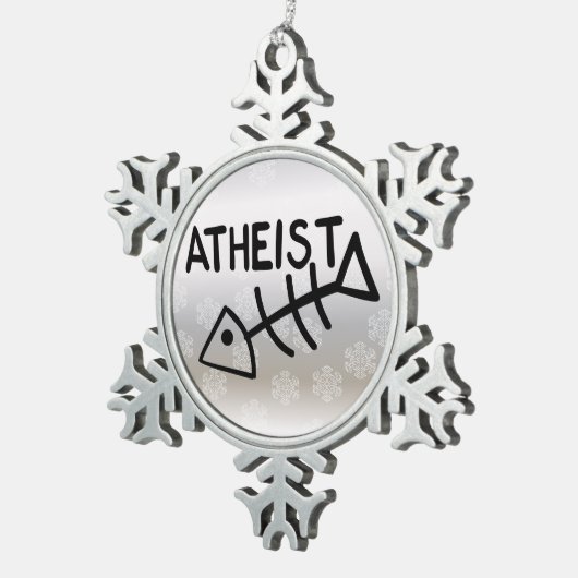 無神論的な魚 スノーフレークピューターオーナメント (右)